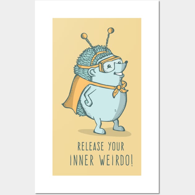 Inner Weirdo Hedgehog Wall Art by tamiboyce